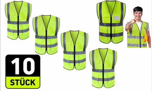 10x warnweste reflexweste - warnweste,