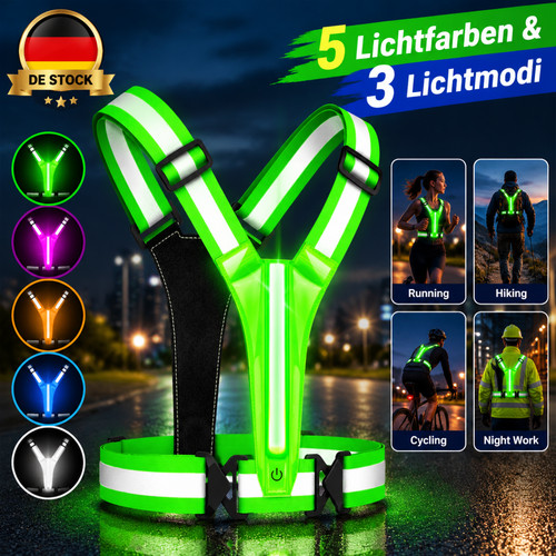 Led warnweste usb fahrrad - led,
